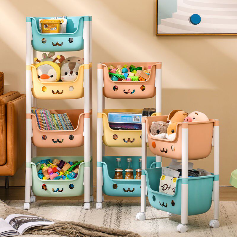 Children's toy storage rack large-capacity living room finishing rack floor-to-ceiling snack rack trolley multi-layer storage basket