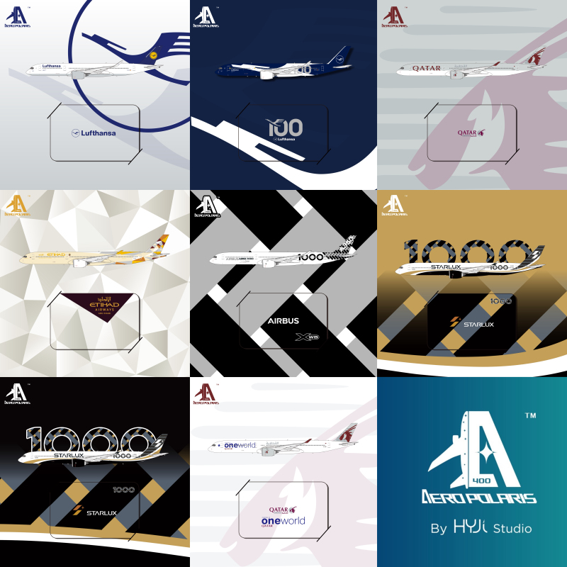 Pre-1/400 Scale Finished Alloy Airplane Model Airbus A350–900-1000 Xingyu Qatar Etihad