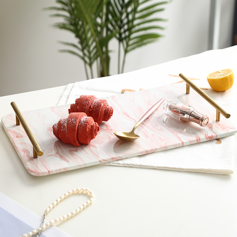 Nordic ins ceramic tray cake dessert tray dessert display stand jewelry cosmetic skin care products storage storage