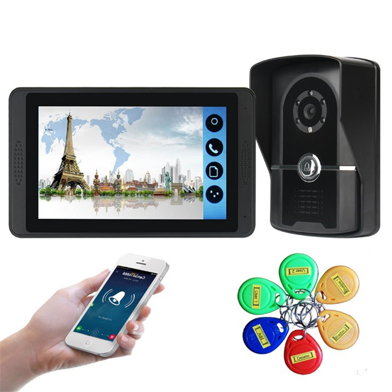 Wireless WiFi Wired Visible Doorbell Video Photo-Phone Remote Call Unlock Swipe Visible Fingerprint Villa