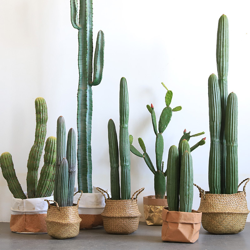 Moroccan Large Artificial Cactus High-End Floor-Standing Soft Decoration Landscaping Potted Cactus Decorative Ornament