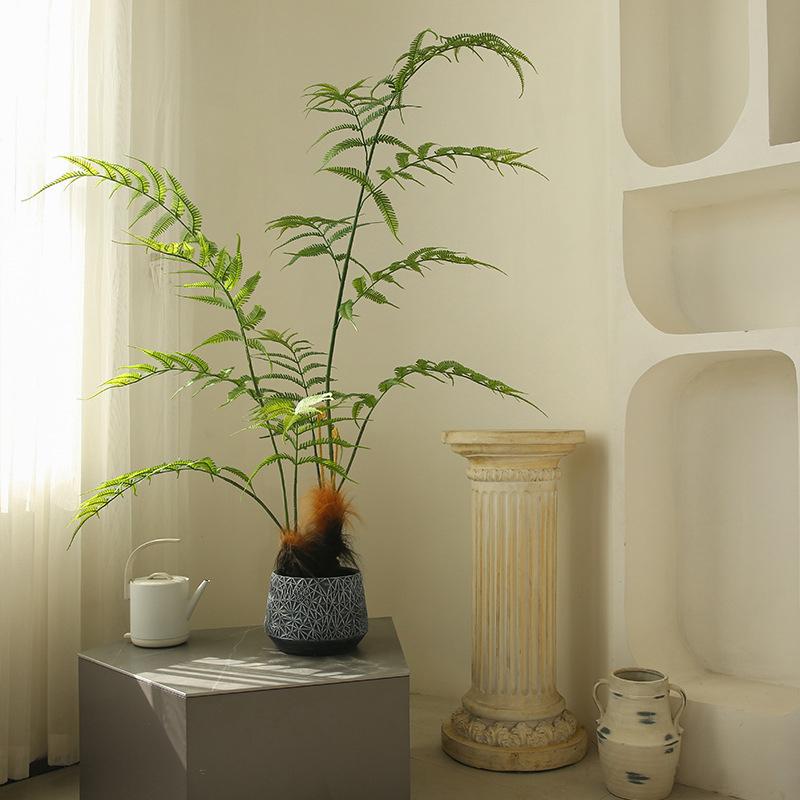 Artificial Venus Fern, Monkey Head Fern, Golden Monkey Fern, Green Plants, Potted Plants, Landscaping Decoration, Indoor Window Display, Floor-Standing Ornaments