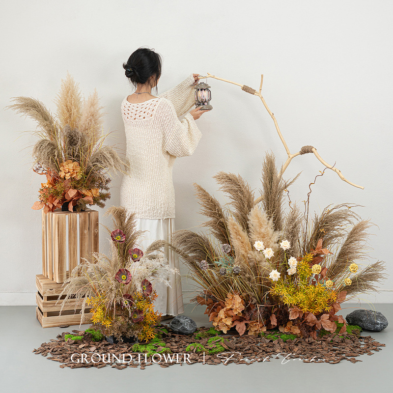 Autumn Vintage Reed Dried Flowers Artificial Plant Landscape Photography Props Decorative Ornaments Composite Material Handmade Autumn Vintage Reed Dried Flowers Artificial Plant Landscape Photography Props Decorative Ornaments Composite Material Handmade