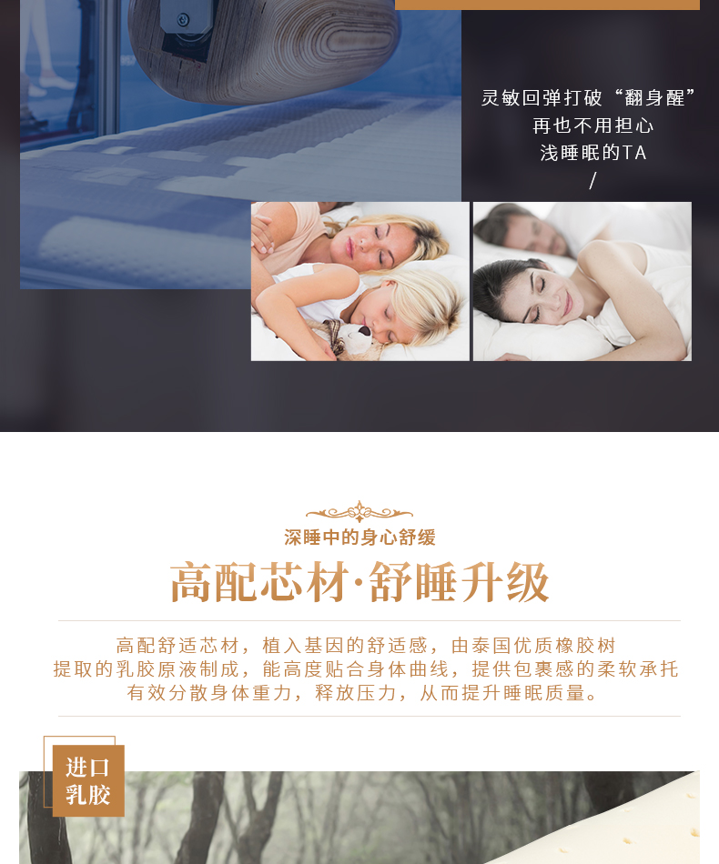 英国皇室御用床垫 斯林百兰 乳胶床垫偏硬席梦思 厚20cm 图4