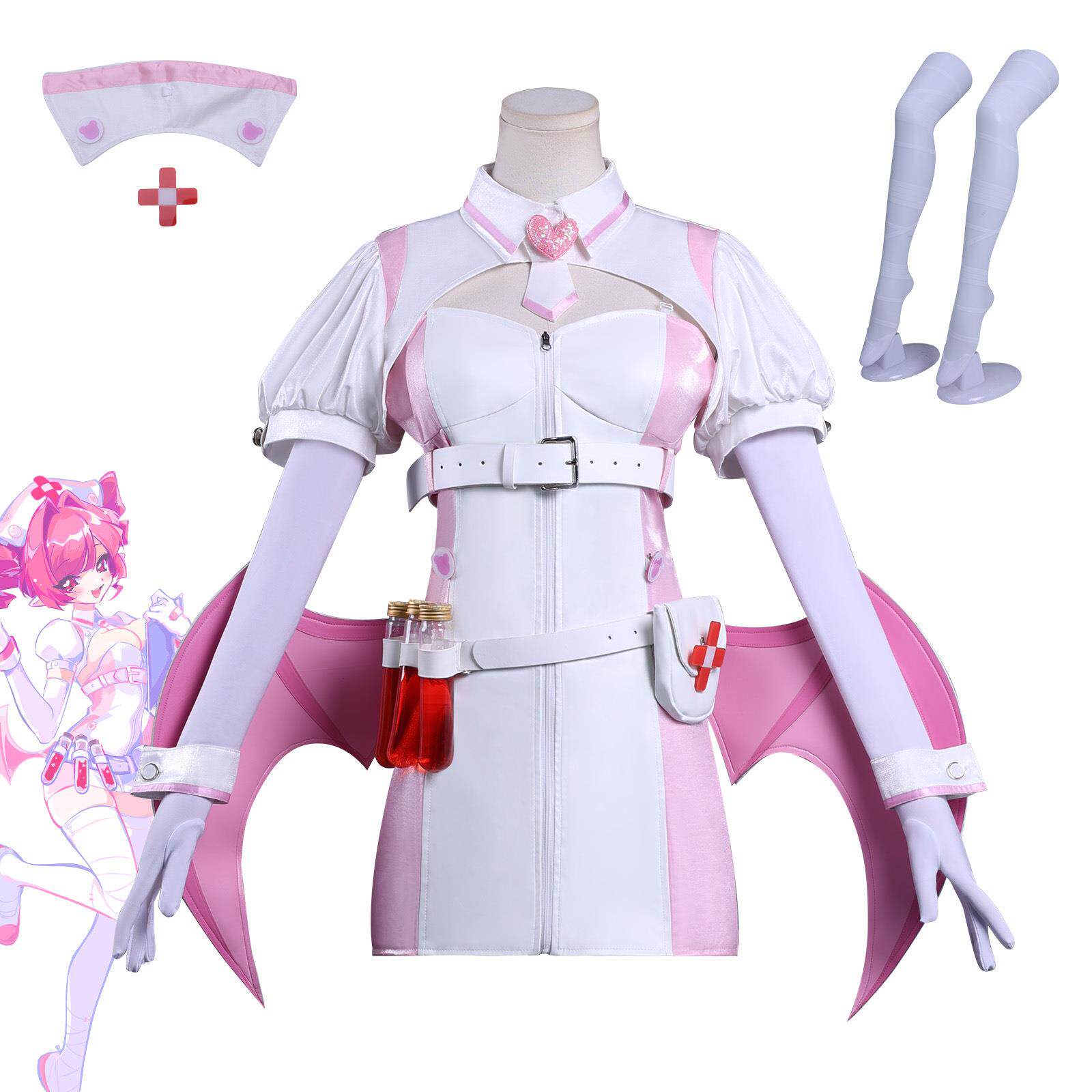 喵斯快跑cos服 夜勤血裔 布若白裙假发全套装二次元角色体验_Cosplay女装_淘宝游戏网