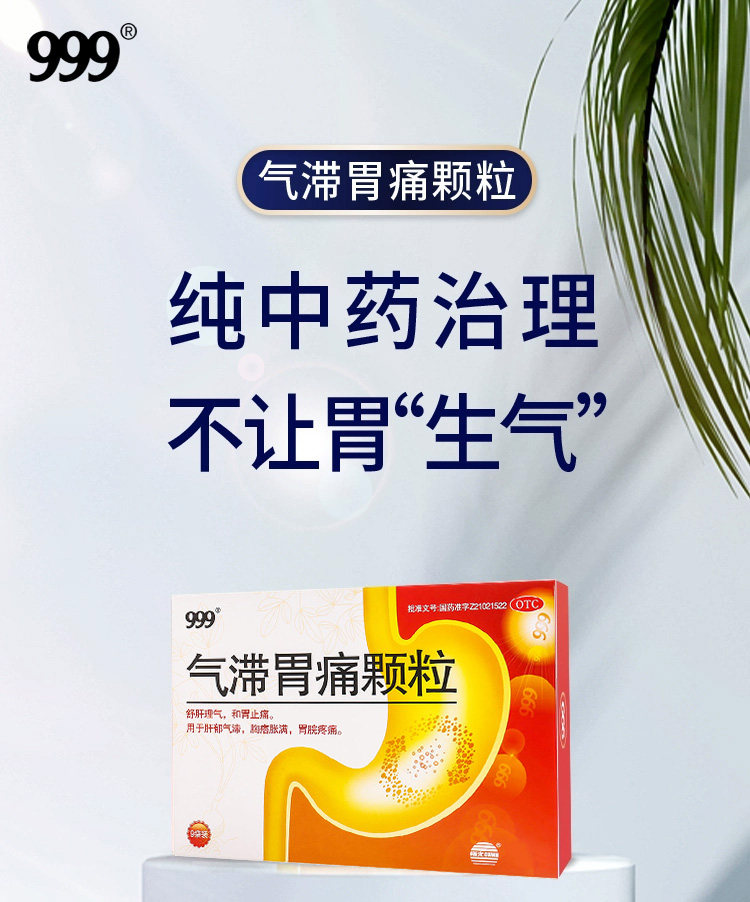   999 气滞胃痛颗粒 适用于肝郁气滞 缓解胃痉挛胃痛  5g*9袋入