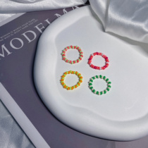 Colorful rice beads beaded ring fruit color fashionable personality cute sweet and cool ring for women