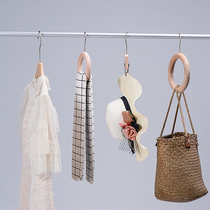 Solid wood ring hanging ring ring belt scarf jeans display rack Jia scarf clothing store ring S hook rain tie
