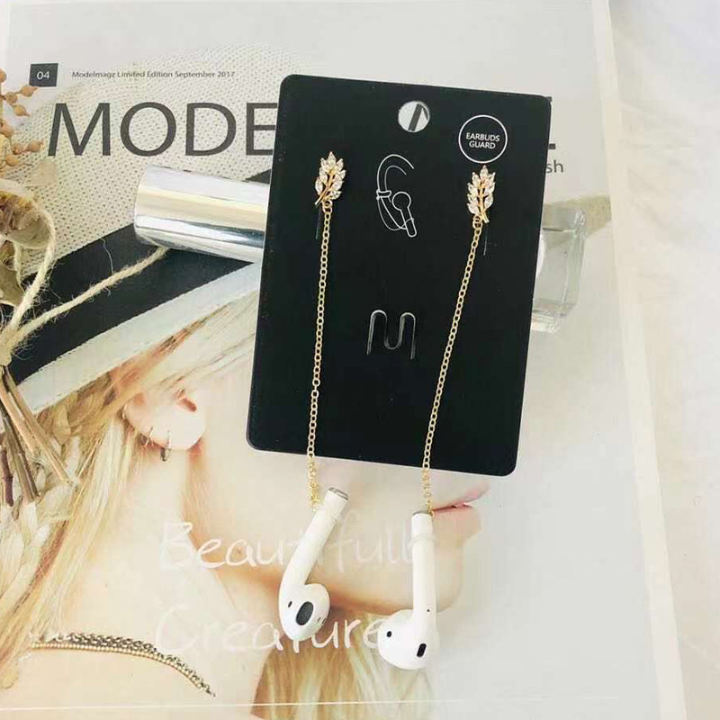 Headphone Anti-Loss Earrings Wireless Bluetooth Universal Ear Clip Feather Leaf Original Design 925 pure silver ear pin clip