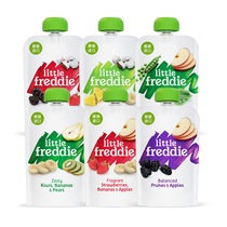 Small skin full of vitamin C fruit and vegetable puree set set multi-taste colorful puree 100g * 6 baby supplementary food baby suction bag