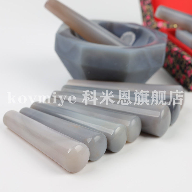 天然玛瑙研钵棒研磨杵实验室手持研磨棒 40 50 60 70 80 100 110 120 130 150mm 不含研钵