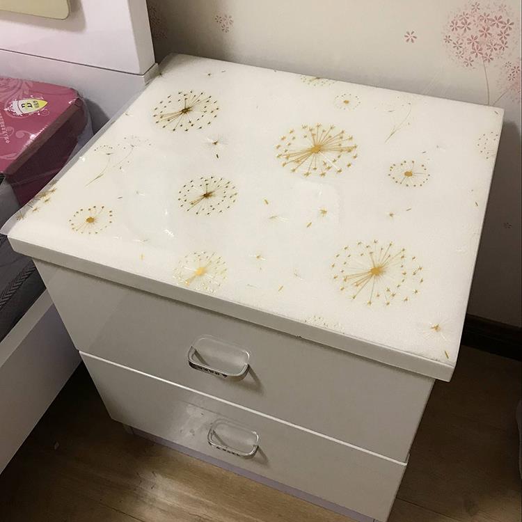 Transparent waterproof mat bedside table 50*50 tablecloth desktop desk soft glass office desk table oil-proof