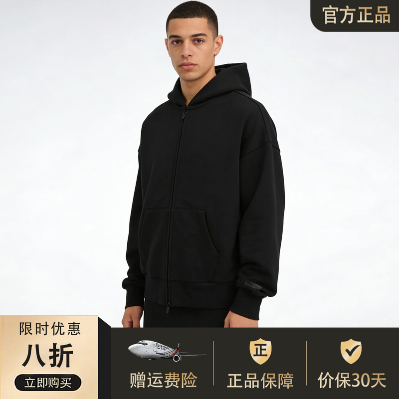 Essentials Genuine Fog New Line Hooded Sweatshirt Loose Fleece-Lined Zip-Up Cardigan Jacket Unisex Trendy