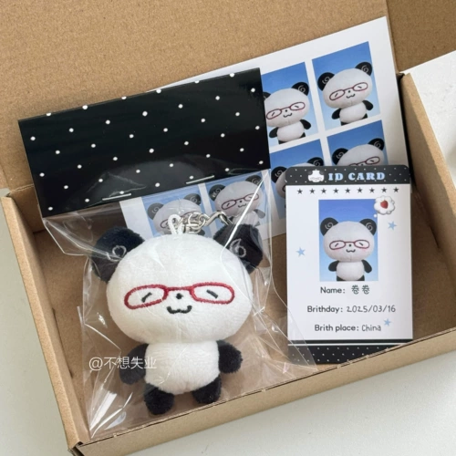 Оригинальная подвеска, румяна, очки, милая плюшевая кукла, украшение на сумку, брелок, панда