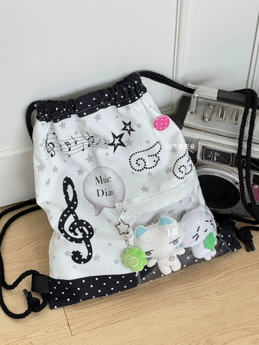 Вместительный и большой оригинальный рюкзак, сумка на одно плечо, на шнурках