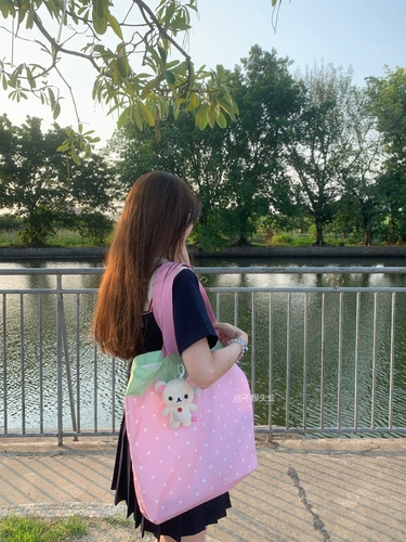 Оригинальная клубника, японская универсальная вместительная и большая сумка на одно плечо, шоппер