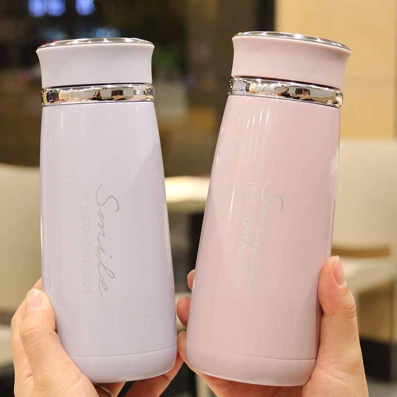 Insulated cup men and women portable accompanying cup tea cup with strainer freshener and simple about cup Korean version lovers stainless steel