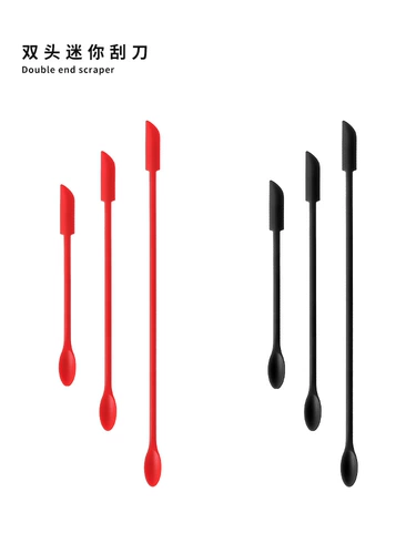 Креативный двусторонний маленький силиконовый скребок, длинный комплект, 2 в 1
