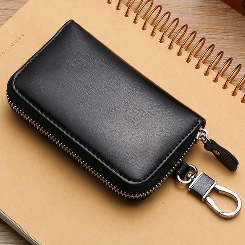 Вместительная и большая ключница с молнией, универсальный кожаный замок, новая коллекция, из натуральной кожи