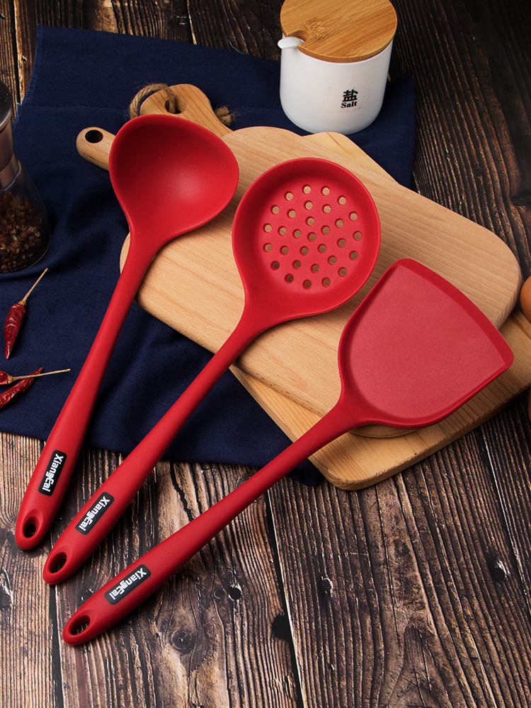 German fragrant color silicone kitchenware set High temperature spatula spoon household cooking cooking full set of cookware kitchen