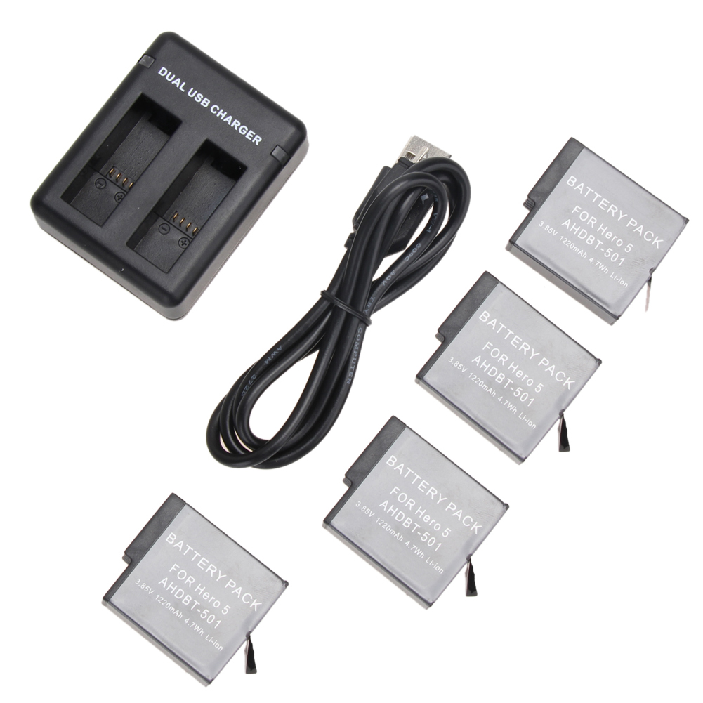 Hero 7 + 3x Akku AABAT-001 für GoPro Hero7 Dual Ladegerät USB
