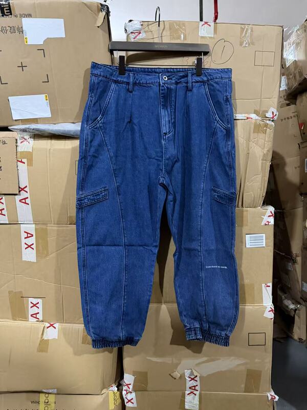 Men's Denim Jogger Pants, Autumn and Winter, Thin Fleece, Simple, Versatile, Loose, Casual, Cuffed, 1211 New 3 Right Back Men's Denim Jogger Pants, Autumn and Winter, Thin Fleece, Simple, Versatile, Loose, Casual, Cuffed, 1211 New 3 Right Back
