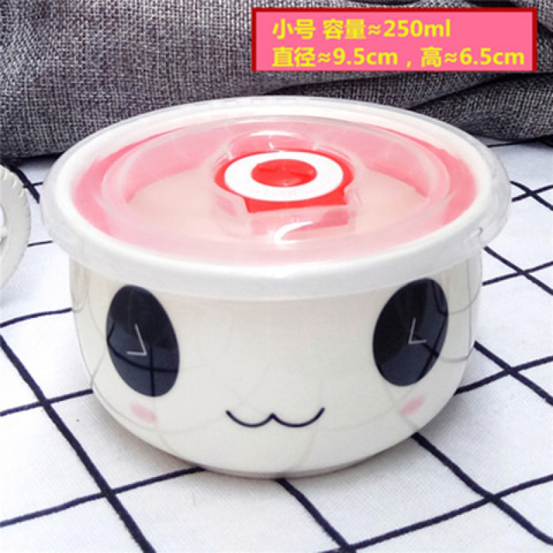 Trumpet preservation bowl ceramic bowl with cover ipads porcelain preservation box lunch box sealing bowl baby side dish bowl