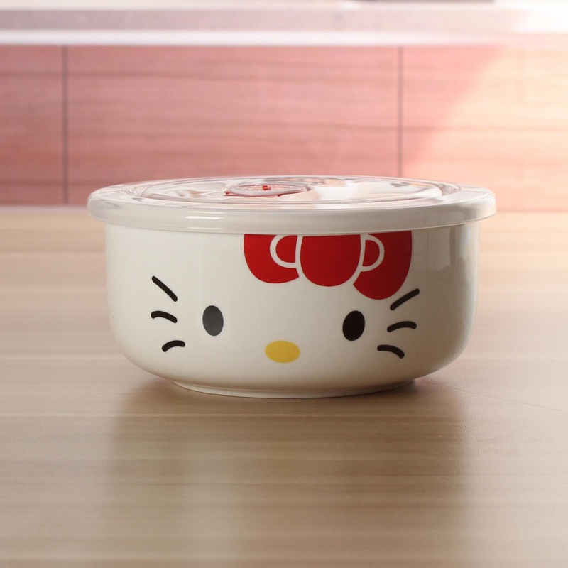 Crisper dedicated microwave ceramic bowls preservation bowl three - piece seal lunch box lunch box package with cover