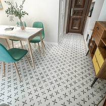 Nordic ins Net red brick kitchen black and white tile toilet bathroom wall tile retro tile balcony non-slip floor tiles