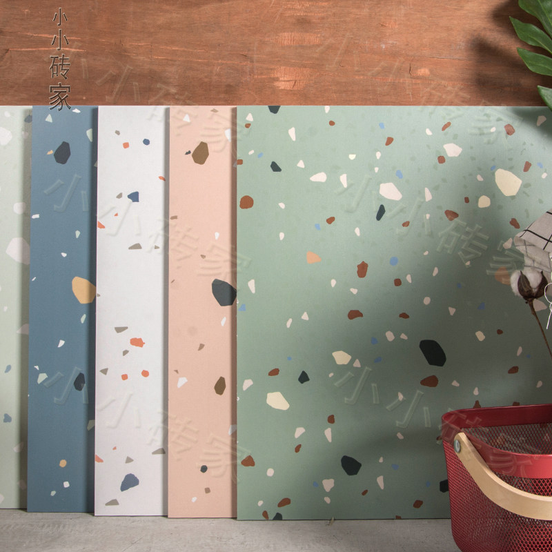 Color Water milled stone floor tiles 600x600 Nordic ins Makeup Room Tiles Macaron Kitchen Net Red Yang Table Brick