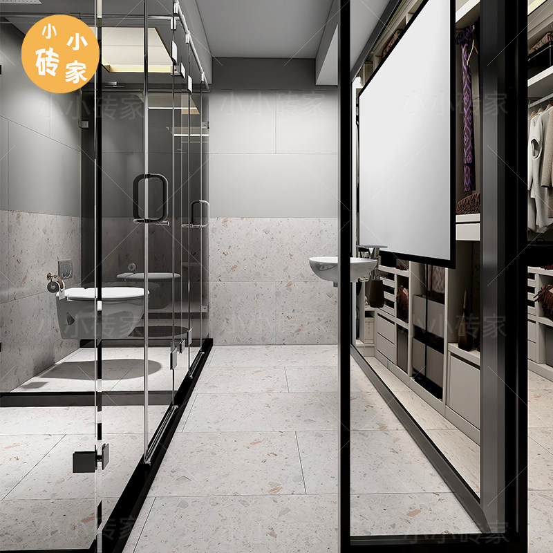 Large particle Nordic imitation terrazzo living room tile 600x1200 dining room non-slip floor tile antique brick engineering floor tile