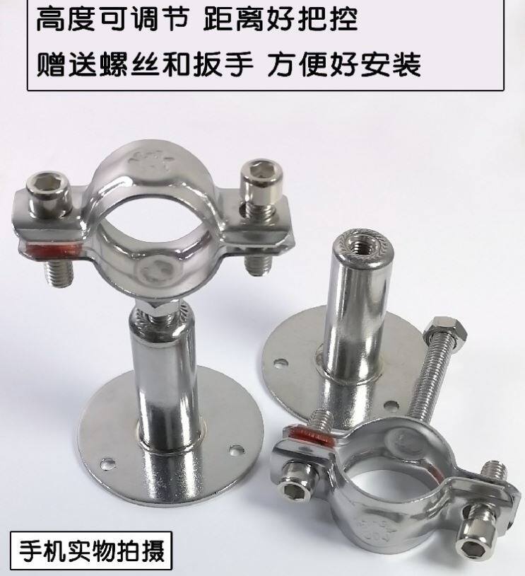 Sewage pipe wall pipe card clip water pipe fixing bracket steel pipe 6 six-part clamp clamp 304 stainless steel elevator