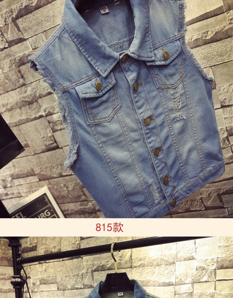 Áo vest nam mùa thu đông mùa xuân và mùa thu vest phiên bản Hàn Quốc của áo vest tự trồng denim áo khoác không tay nam - Cao bồi quần áo nam mùa hè
