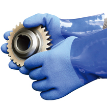 Oil-resistant acid and alkali-resistant gloves labor protection gloves rubber chemical industry non-slip and velvet gloves