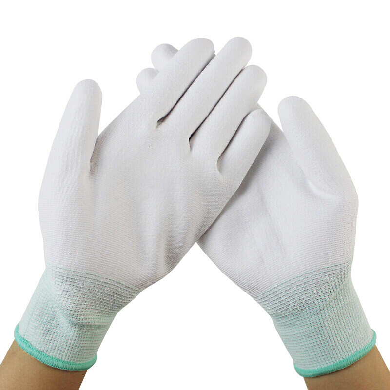 Wear Resistant PU Coated Palm Gloves Antistatic PU Coating Gluing Labor Protection Gloves Electronic Dust-free Gloves