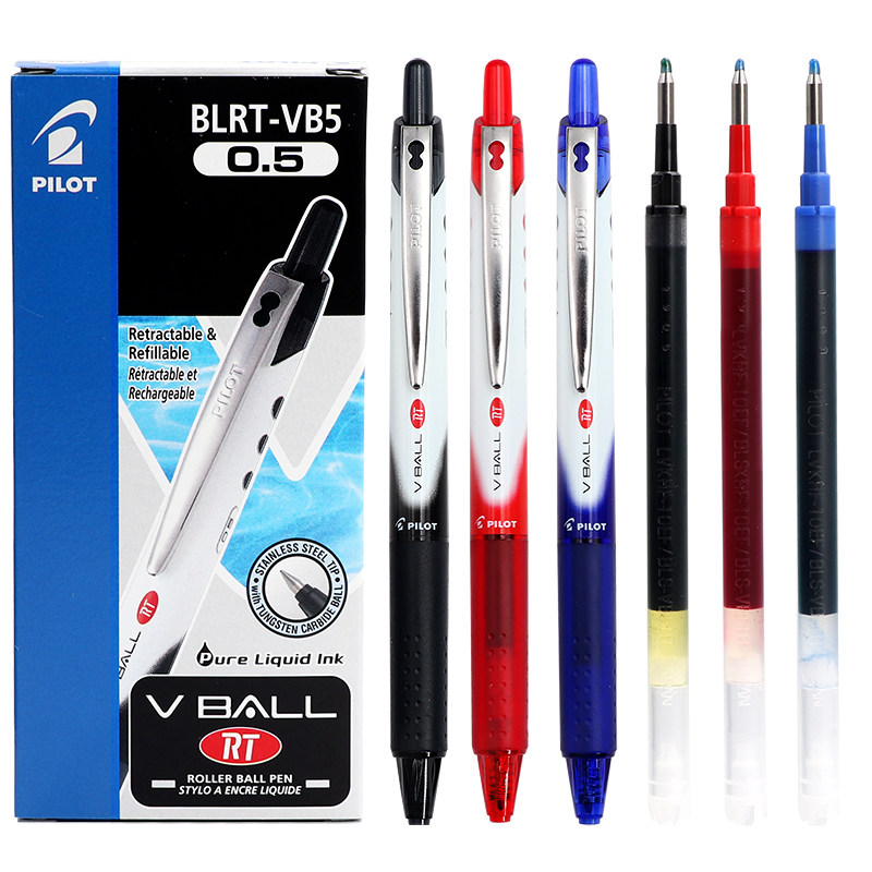Japan PILOT Baile pen BLRT-VB5 press VballVerbatim water-based ballpoint pen student 0 5mm gel pen 0 5 exam black pen Baile signature pen
