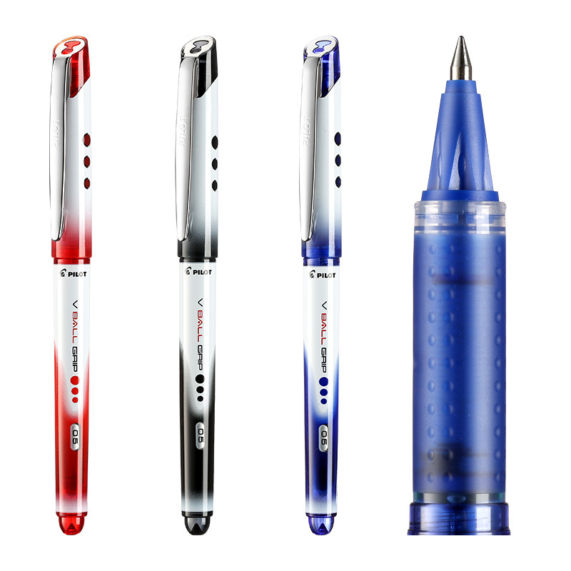 Japan PILOT Baile pen BLN-VBG5 water-based pen Verbatim water-based ballpoint pen water-based signature pen black blue red 0 5mm student with signature pen office black pen