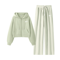 Pull back early autumn new womens suits womens spring and autumn casual sports high-end complete set of autumn wear Z