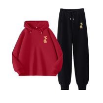 Pull back casual fleece sweatshirt set 2024 trendy versatile fashionable loose sweatshirt and sweatpants two-piece set insZ2