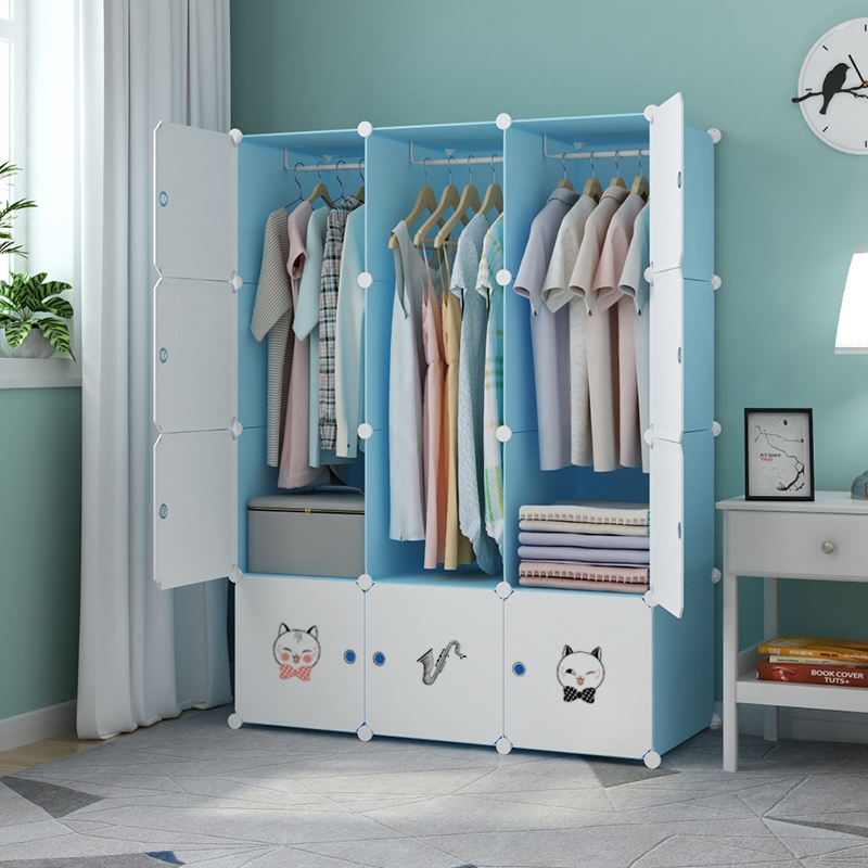 Simple Wardrobe Clothes Storage Cabinet Clothes Organizer Large Storage Box Rental Room Plastic Drawer Children's Wardrobe