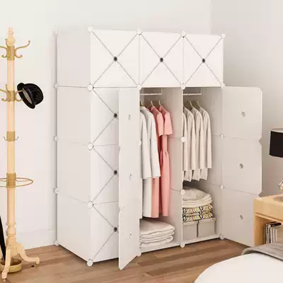 Simple wardrobe plastic cloth assembly Simple bedroom shelf Multi-layer wardrobe adult finishing box small dormitory cabinet