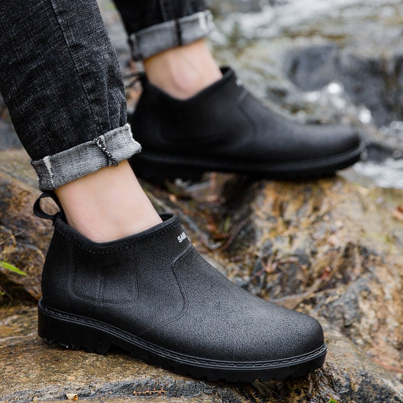 Spring German wear-resistant rain boots men's short tube low-top rubber shoes waterproof overshoes fishing car wash water shoes fashion rain boots