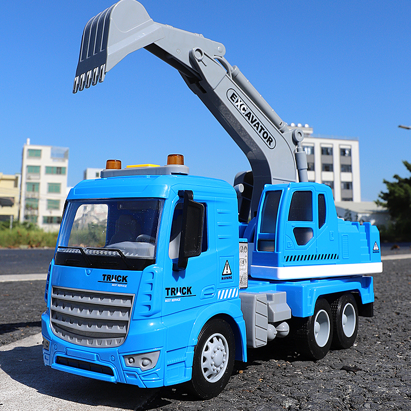 Children's oversized inertial engineering vehicle set simulation excavator boy toy excavator beach car model