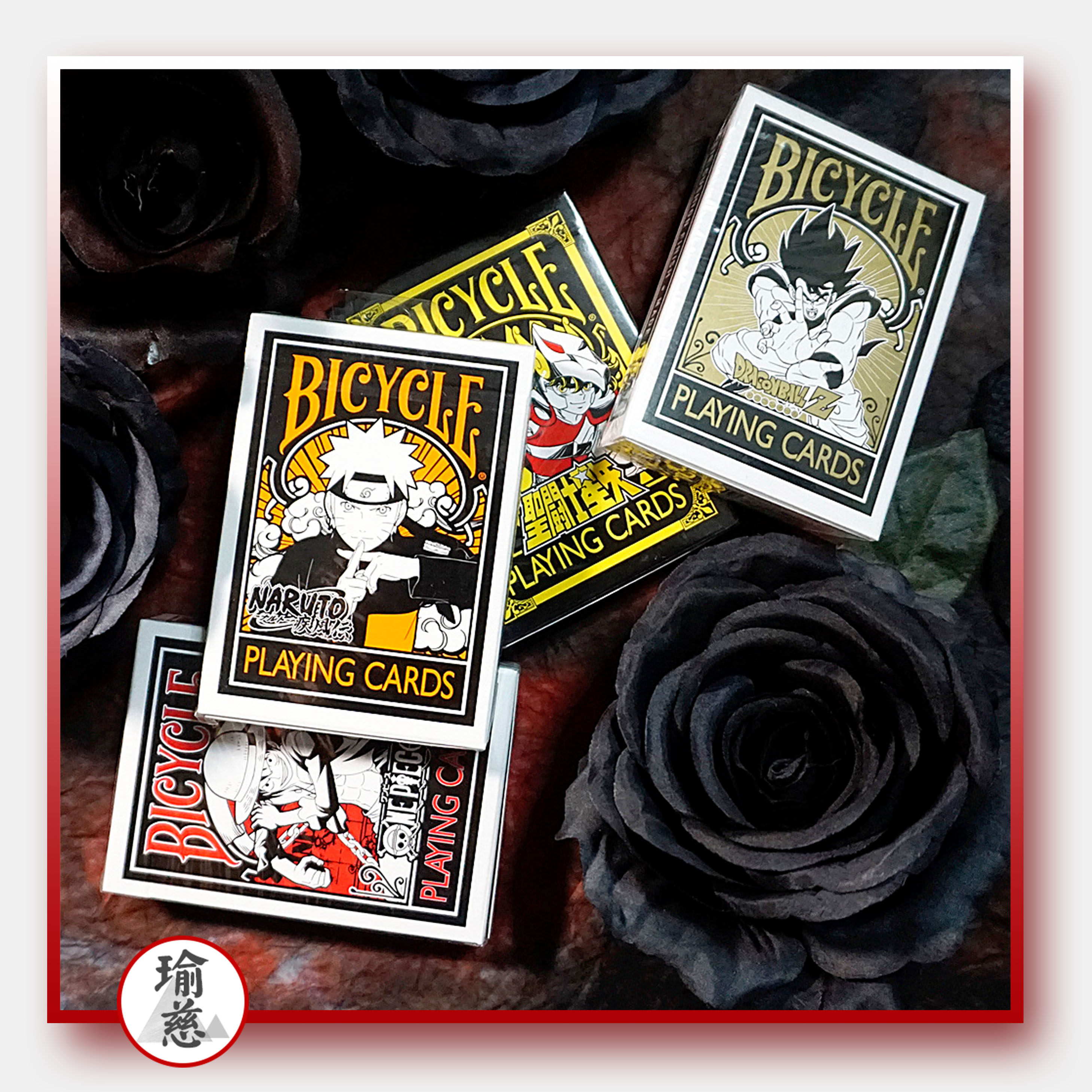 (Yu Ci)Anime linkage collection Bicycle Dragon Ball Hokage Saint Seiya One Piece Flower cut card poker