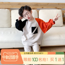 Boy pajamas spring and autumn cotton boy baby long sleeve suit cute children spring loose children home clothes