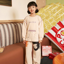 Girls pajamas autumn long sleeve Home Children girl suit cute sweet new leisure childrens home clothes