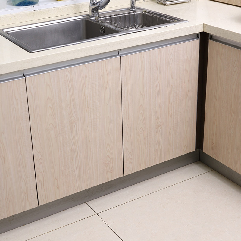 Wood Grain Sticker Wooden Door Wardrobe Whole Cabinet Self-Adhesive Thickening Bedroom Door Stickers Cabinet Waterproof Imitation Wood Furniture Renovation Stickers