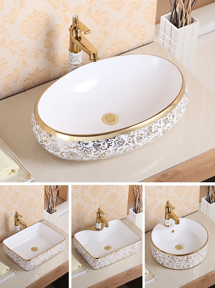Huimengsha ceramic table basin Small size powder room square washbasin Balcony European washbasin round household