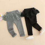 Демисезонные спортивные леггинсы с шортами, комплект, штаны, осенняя тонкая юбка на девочку, в западном стиле