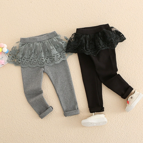 Демисезонные спортивные леггинсы с шортами, комплект, штаны, осенняя тонкая юбка на девочку, в западном стиле